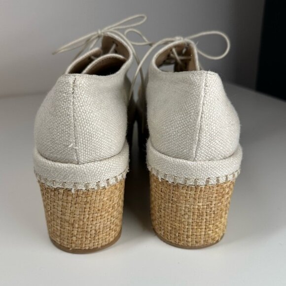 Stuart Weitzman Mantra Platform in Ivory Linen Size 7 - Picture 7 of 11